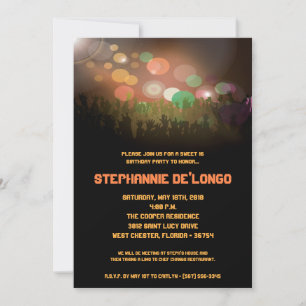 Invitation 5x7 Concert Band Aren Sweet 16 Anniversaire Invita