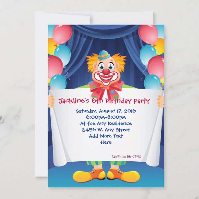 Invitation 5x7 de partie d'anniversaire de enfant (Devant)
