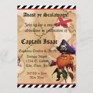 Invitation 5x7 de pirate