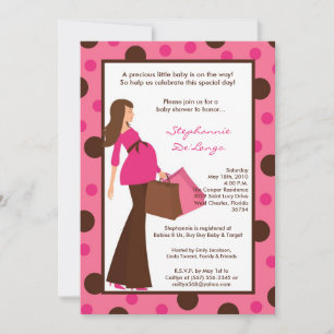 Invitation 5x7 Girl Modern Maman Baby Shower