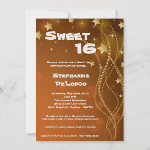 Invitation 5x7 Glitz Parties scintillant Sweet 16 Anniversair