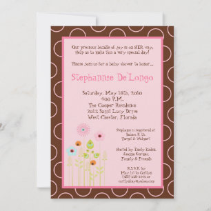 Invitation 5x7 Heure de printemps Baby shower Fleur Invitatio