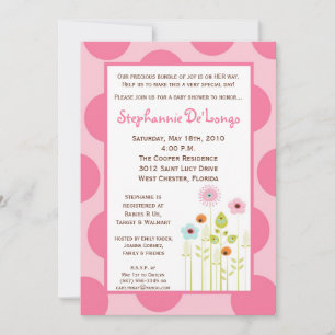 Invitation 5x7 Heure de printemps Baby shower Fleur Invitatio
