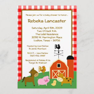 Invitation 5x7 - Invitation au Baby shower des ani