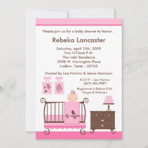 invitation 5x7 - Invitation de Baby shower de infi
