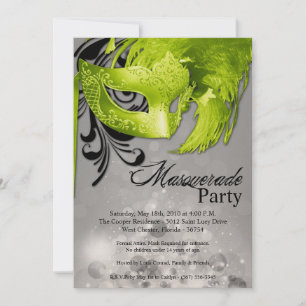 Invitation 5x7 Lime Masquerade Sweet 16 Anniversaire Invitati