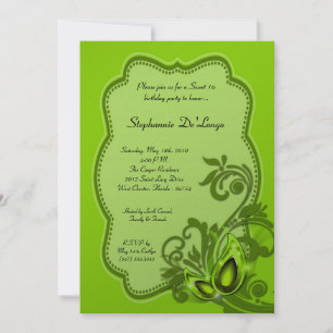 Invitation 5x7 Lime Masquerade Sweet 16 Anniversaire Invitati