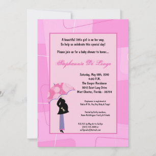 Invitation 5x7 Modern Mod Maman Shopping Baby shower Invitati