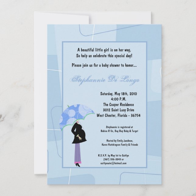 Invitation 5x7 Modern Mod Maman Shopping Baby shower Invitati (Devant)