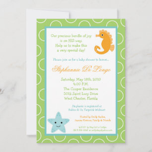 Invitation 5x7 Ocean Life Baby shower à cheval de mer Invitat