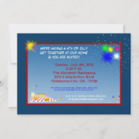 5x7 Party quatrièmement 4 juillet l'invitation de