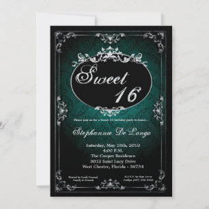 Invitation 5x7 Pendentif Broach Sweet 16 Anniversaire Invitat
