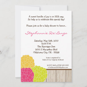Invitation 5x7 Plumeria Baby shower de fleurs de pavot Invita
