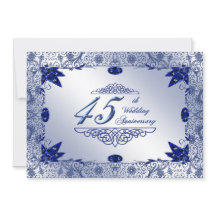 Invitation 5x7 pour les 45 ans de mariage Saphir