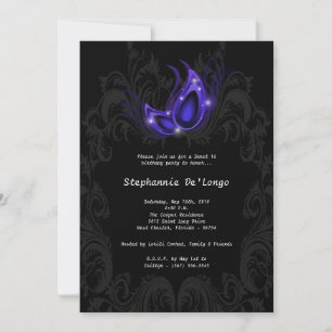 Invitation 5x7 Purple Masquerade Sweet 16 Anniversaire Invita