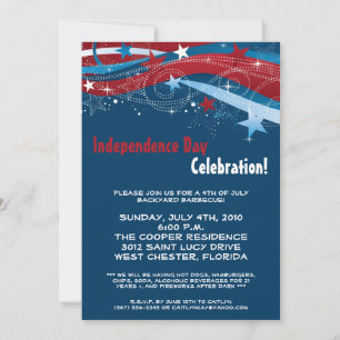 Invitation 5x7 Quatrième 4 juillet