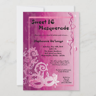 Invitation 5x7 Rose Masquerade Sweet 16 Anniversaire Invitati