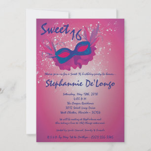 Invitation 5x7 Rose Masquerade Sweet 16 Anniversaire Invitati