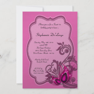 Invitation 5x7 Rose Masquerade Sweet 16 Anniversaire Invitati
