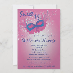 Invitation 5x7 Rose Masquerade Sweet 16 Anniversaire Invitati