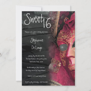 Invitation 5x7 Rose Masquerade Sweet 16 Anniversaire Invitati