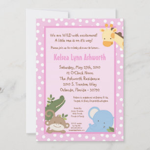 Invitation 5x7 Safari Jungle ZooInvitation Baby shower animal