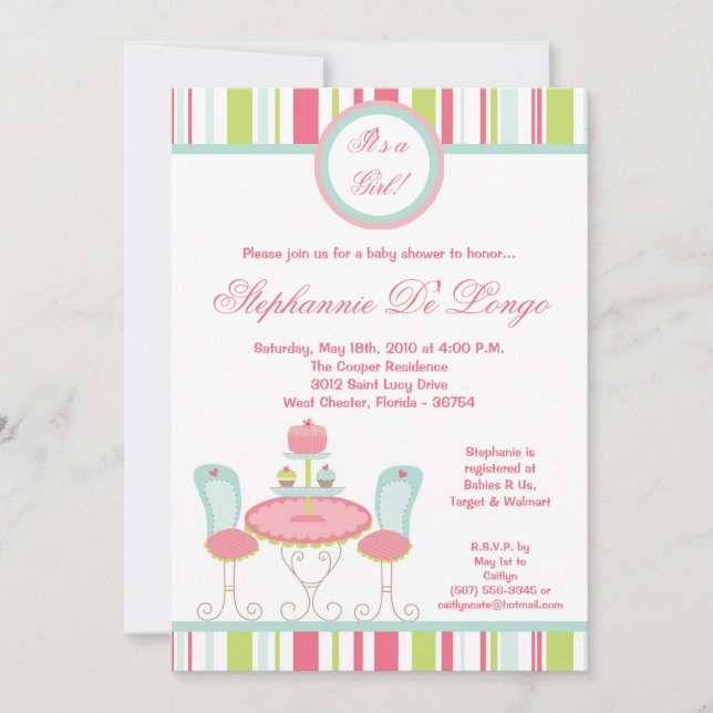 Invitation 5x7 tendance Chic Sweet Treat Baby shower Invitati (Devant)