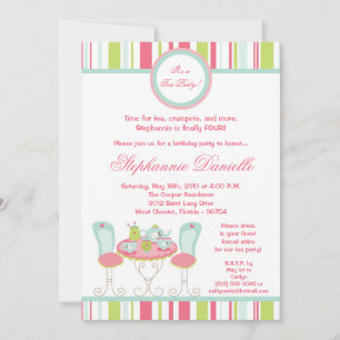 Invitation 5x7 Tendance Chic Tea Party Anniversaire Partie In