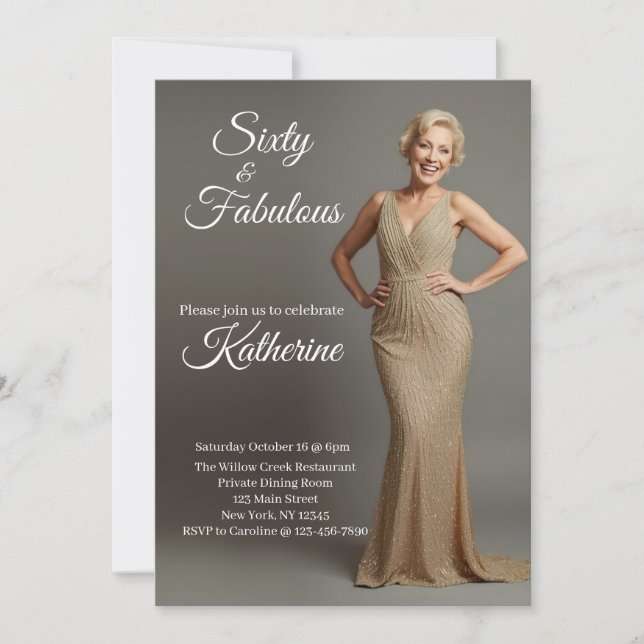 Invitation 60 and Fabulous | 60th Birthday Party  (Devant)