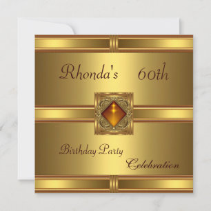 Invitation 60 ans Anniversaire Or sur Or