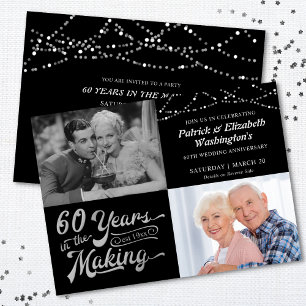 Invitation 60 ANS DE FABRICATION Then & Now Anniversaire