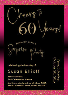 Invitations Faire Part Cartes Anniversaire Joie Rose Zazzle Fr