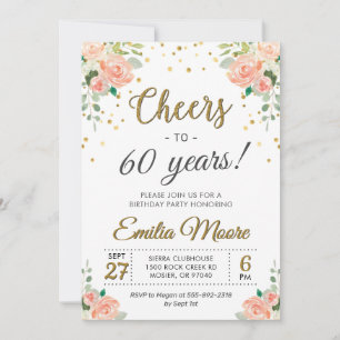 Invitation 60 ans de fête du 60e anniversaire des Chic Ladies