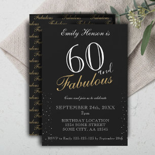 Invitation 60 ans et Fabuleux Anniversaire avec Écriture Élég