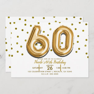 Invitation 60 ballons d'or et soixantième fête d'anniversaire