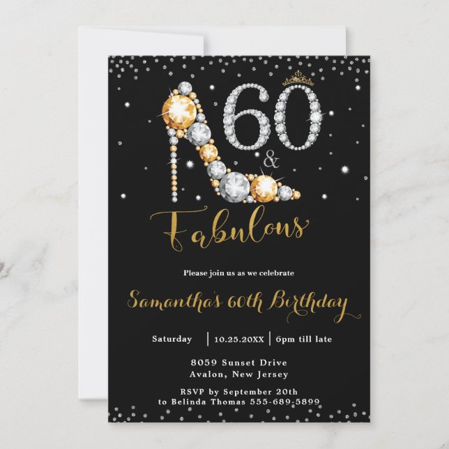 Invitation 60 et fabuleux diamants talons hauts 60e anniversa (Devant)