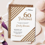 Invitation 60 et fabuleux Elegant Gold Parties scintillant 60<br><div class="desc">60 et Fabulous Elegant Gold Parties scintillant 60e Anniversaire Surprise Party Invitation. Parties scintillant d'or faux moderne et élégant surprise invitation d'anniversaire pour elle. Vous pouvez modifier tout le texte.</div>