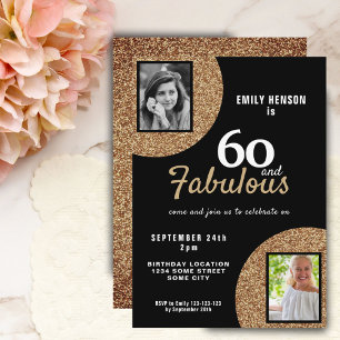Invitation 60 et Fabulous Gold Parties scintillant 2 Photo 60