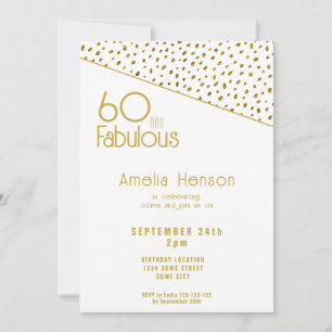 Invitation 60 et Fabulous Gold Parties scintillant 60e annive