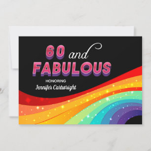 Invitation 60 et Fabulous Rainbow Sparkle fête d'anniversaire