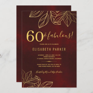 Invitation 60 et or fabuleux élégant 60e anniversaire fête