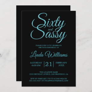 Invitation 60 et Sassy Blue Parties scintillant 60e anniversa
