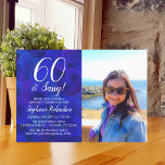 Invitation 60 et Sassy Royal Blue Photo fête d'anniversaire<br><div class="desc">60 et Sassy Royal Blue Photo Anniversaire Invitation Personnalisez cette élégante invitation de fête d'anniversaire bleu royal avec le nom et la photo de la personne célébrant un jour très spécial dans leur vie. Un 60e anniversaire est une étape importante à célébrer. Marquez l'occasion en créant une fête et en...</div>