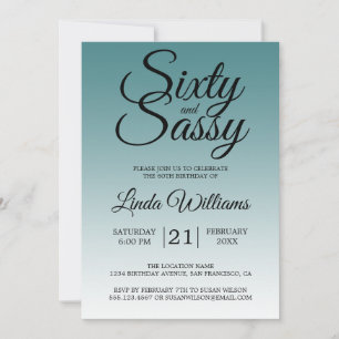 Invitation 60 et Sassy Turquoise Ombre 60e anniversaire