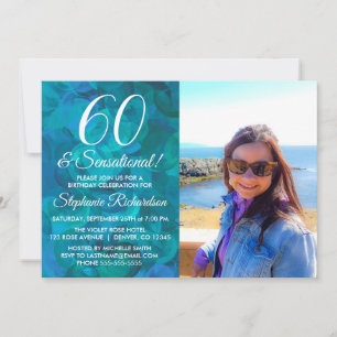 Invitation 60 et Sensational Ocean Blue Photo Anniversaire