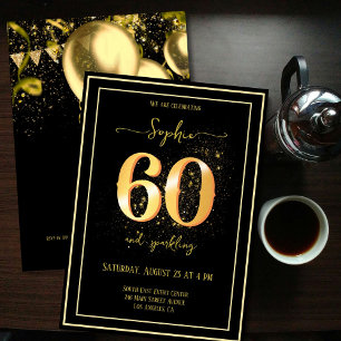Invitation 60 et Sparkling Gold et Noir Anniversaire