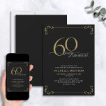 Invitation 60 & Fabuleux Black & Gold Calligraphy Anniversair<br><div class="desc">C'est ton anniversaire spécial, et il est temps de fêter ça ! Veux-tu jeter le meilleur bain de la ville ? Assurez-vous qu'il commence avec le plus haut de style avec cette 60 & Fabulous Black & Gold Calligraphy Invitation Anniversaire. Il saura donner le ton d'une célébration glamour. Cette belle...</div>