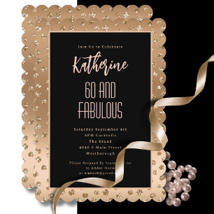 Invitation 60 Fabuleux Blush Pink Scallop Glam anniversaire