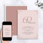 Invitation 60 & Fabuleux Blush Rose & Noir Anniversaire<br><div class="desc">C'est ton 60e anniversaire spécial, et c'est l'heure de célébrer ! Veux-tu jeter le meilleur bain de la ville ? Assurez-vous qu'il commence avec le plus haut de style avec cette Invitation d'anniversaire 60 & Fabulous Blush Pink & Black. Il saura donner le ton d'une célébration glamour. Cette belle invitation...</div>