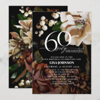 60 & Fabulous Dark Moody Neutral Magnolia Floral